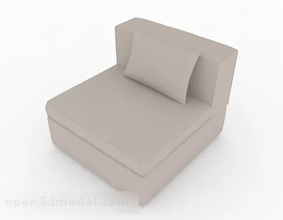 Simple Gray Fabric Single Armchair 3d model Simple Gray Fabric Single Armchair 3d model
