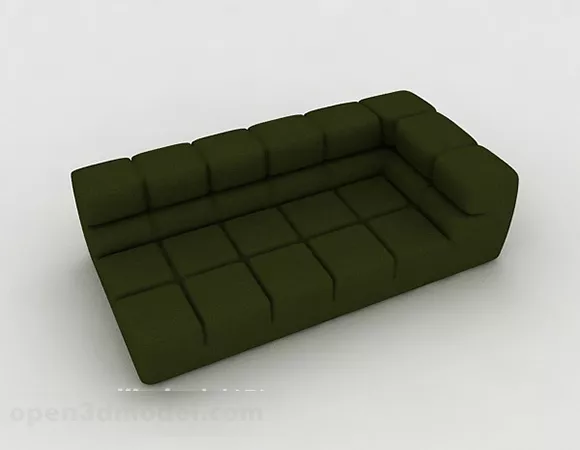 Simple Green Multiseater Sofa 3d model Simple Green Multiseater Sofa 3d model