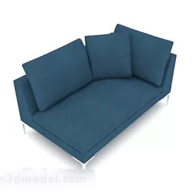 Simple Home Blue Single Sofa 3d model
