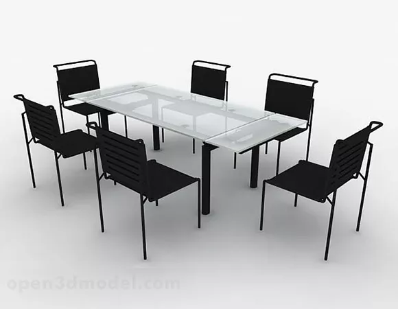 Modern Home Dining Table And Chair 3d model Modern Home Dining Table And Chair 3d model