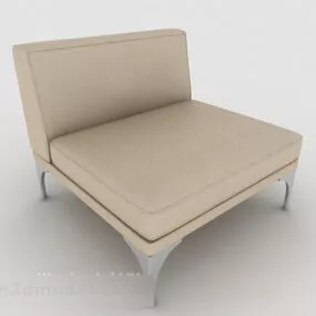 Simple Home Light Brown Single Sofa 3d model