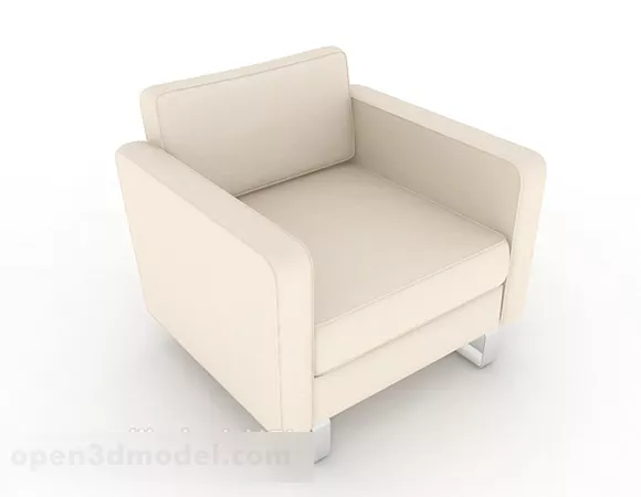 Simple Home Off-white Single Sofa 3d model Simple Home Off-white Single Sofa 3d model