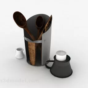 Simple Kitchen Utensil Bucket 3d model