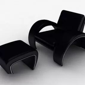 Simple Leisure Black Sofa Chair Furniture 3d model