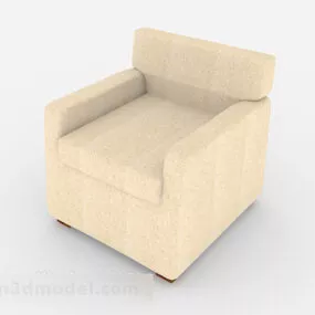 Simple Light Brown Home Single Sofa 3d model