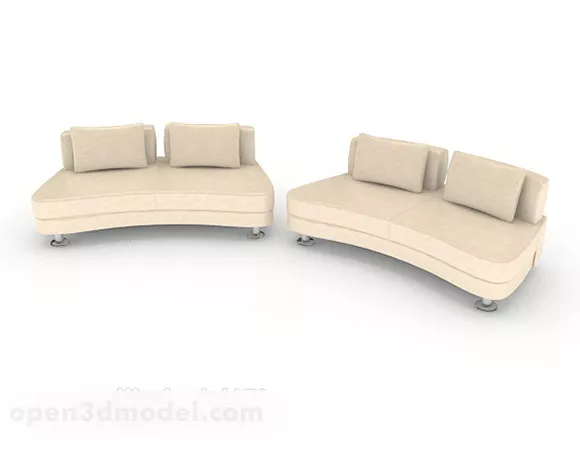 Simple Light Brown Sofa 3d model Simple Light Brown Sofa 3d model