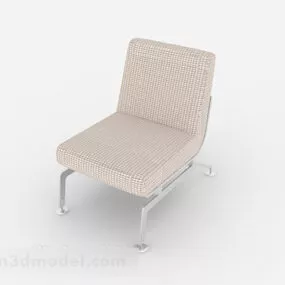 Simple Light Brown Lounge Chair 3d model