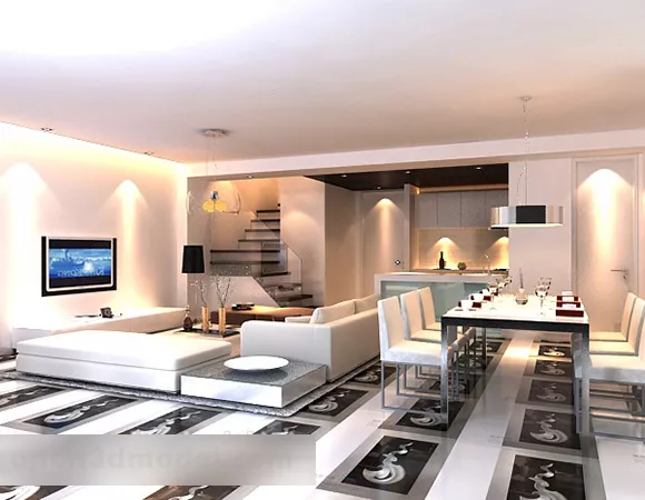 Simple Living Room Sofa Interior 3d model Simple Living Room Sofa Interior 3d model