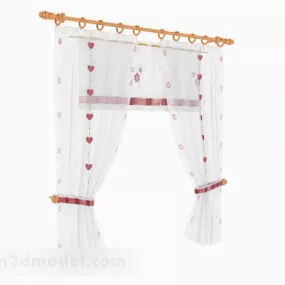 Simple White Curtain V1 3d model