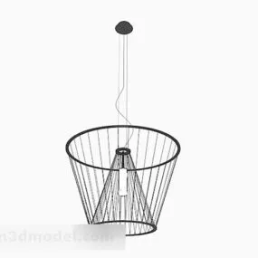 Simple Modern Black Chandelier 3d model