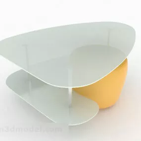 Simple Modern Glass Coffee Table Furniture 3d model