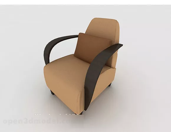Simple Modern Home Brown Single Sofa 3d model Simple Modern Home Brown Single Sofa 3d model