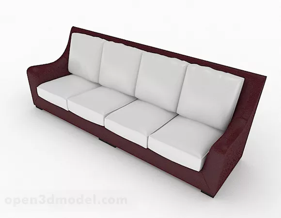 Simple Multiseater Sofa Furniture 3d model Simple Multiseater Sofa Furniture 3d model
