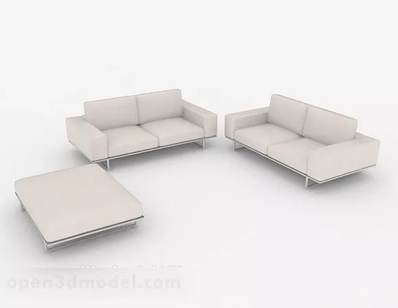 Simple Off-white Sofa 3d model Simple Off-white Sofa 3d model