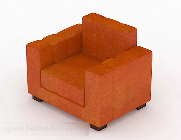 Orange Fabric Home Single Sofa V1 3d model Orange Fabric Home Single Sofa V1 3d model