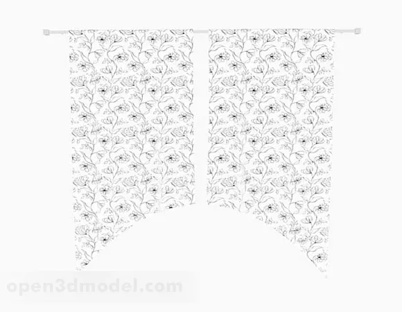 Simple Pattern Home Curtains 3d model Simple Pattern Home Curtains 3d model