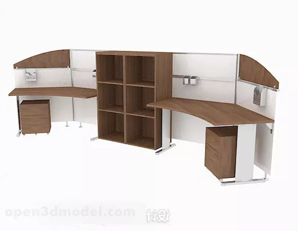 Simple Personality Wooden Double Desk 3d model Simple Personality Wooden Double Desk 3d model