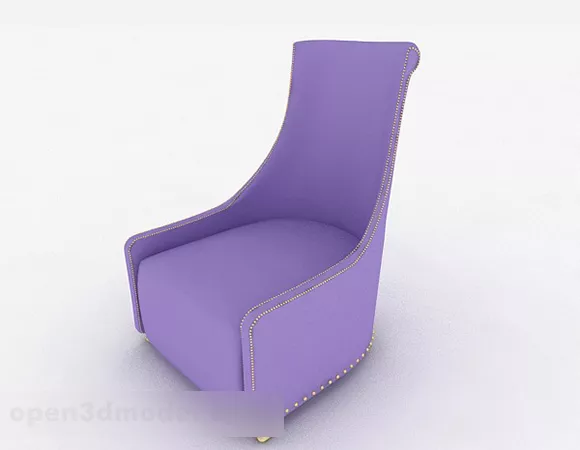 Simple Purple Single Sofa Decor 3d model Simple Purple Single Sofa Decor 3d model