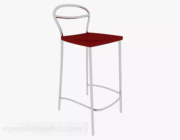 Simple Red High Chair 3d model Simple Red High Chair 3d model