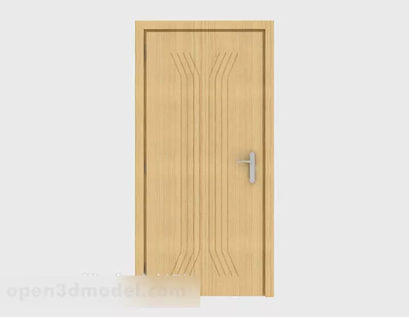 Simple Solid Wood Home Room Door 3d model Simple Solid Wood Home Room Door 3d model