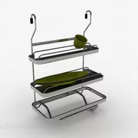 Stainless Steel Three Layer Bowl Rack V1 3d model