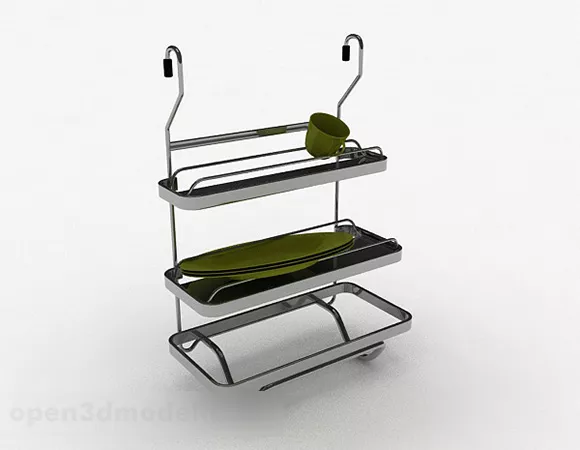Stainless Steel Three Layer Bowl Rack V1 3d model Stainless Steel Three Layer Bowl Rack V1 3d model