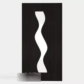 Simple Style Generous Solid Wood Door 3d model