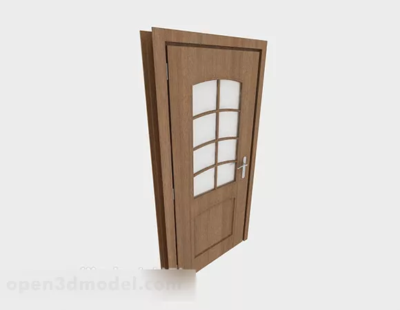 Simple Style Solid Wood Door 3d model Simple Style Solid Wood Door 3d model