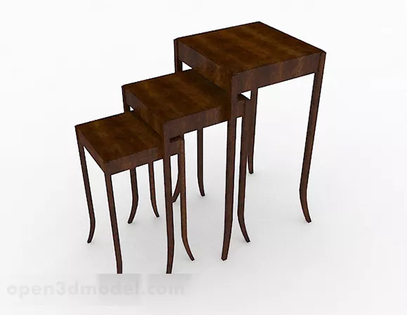 Simple Wooden Combination Coffee Table 3d model Simple Wooden Combination Coffee Table 3d model