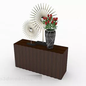 Simple Wooden Table And Cabinet 3d model