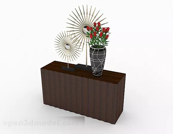 Simple Wooden Table And Cabinet 3d model Simple Wooden Table And Cabinet 3d model