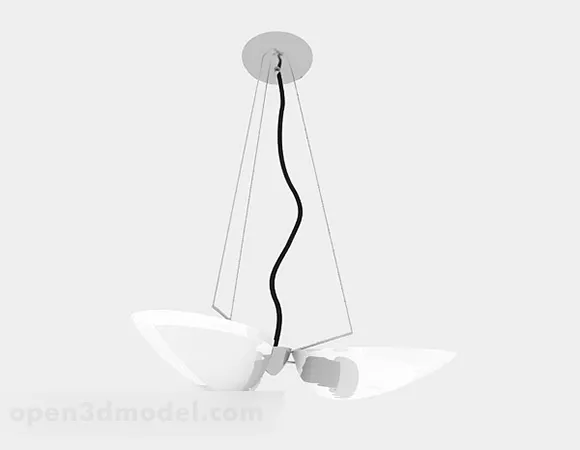 Simple White Chandelier 3d model Simple White Chandelier 3d model