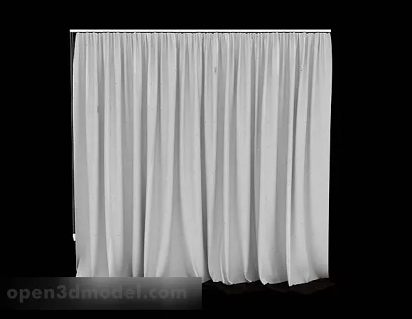 Simple White Curtain 3d model Simple White Curtain 3d model