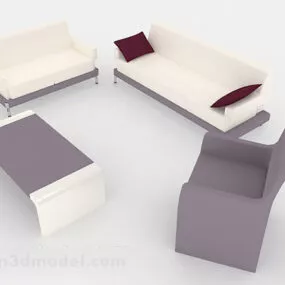 Simple White Gray Sofa 3d model