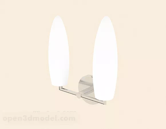 Simple White Modern Wall Lamp 3d model Simple White Modern Wall Lamp 3d model