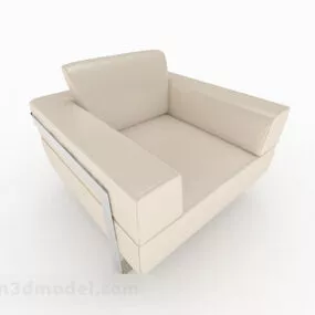 White Single Sofa V1 3d model