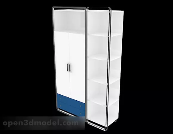 Bedroom Mdf Wardrobe With Mirror 3d model