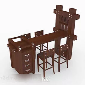 Simple Wooden Bar 3d model