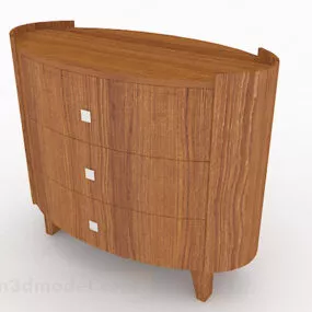 Simple Wooden Bedside Table Furniture 3d model