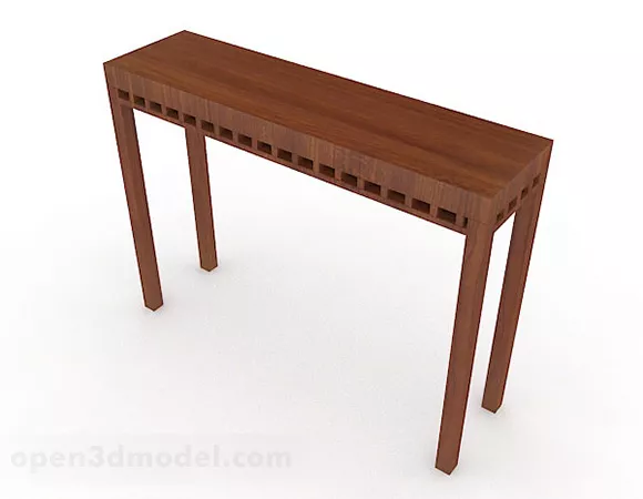 Simple Wooden Brown Desk 3d model Simple Wooden Brown Desk 3d model