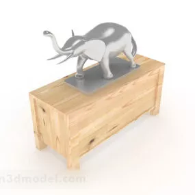 Simple Wooden Decorative Office Cabinet 3d model