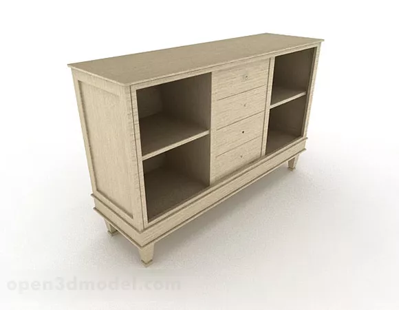 Simple Wooden Office Cabinet 3d model Simple Wooden Office Cabinet 3d model