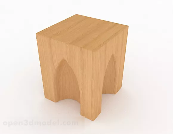 Simple Wooden Stool 3d model Simple Wooden Stool 3d model