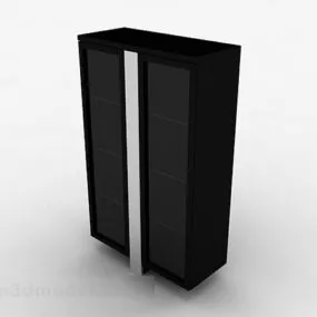 Simple Wooden Wardrobe Design 3d model