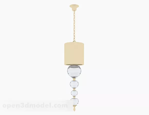 Ceiling Yellow Chandelier 3d model Ceiling Yellow Chandelier 3d model