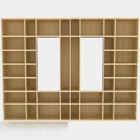 Simple Yellow Home Wall Cabinet 3d model