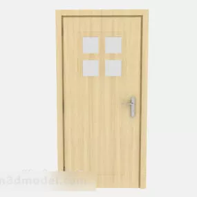 Simple Yellow Solid Wood Door Structure 3d model