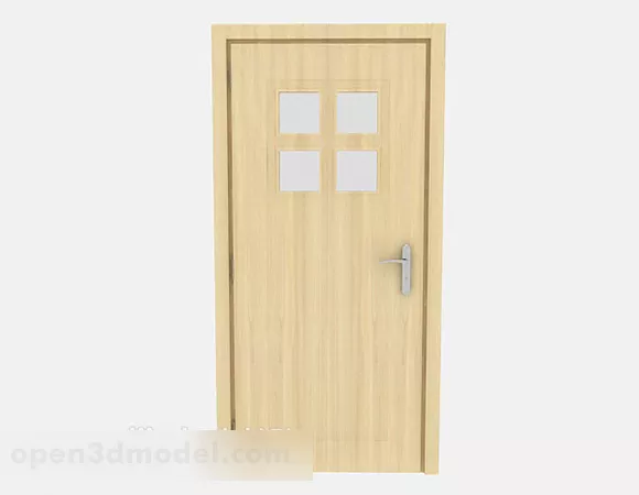 Simple Yellow Solid Wood Door Structure 3d model Simple Yellow Solid Wood Door Structure 3d model