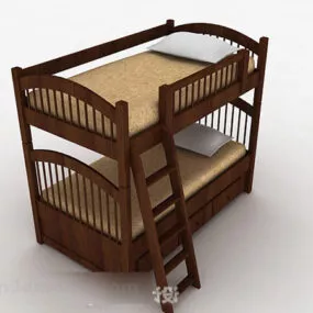 Single Guardrail Single Bunk Bed 3d model