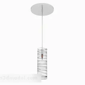 Single Glass Cylindrical Chandelier 3d model